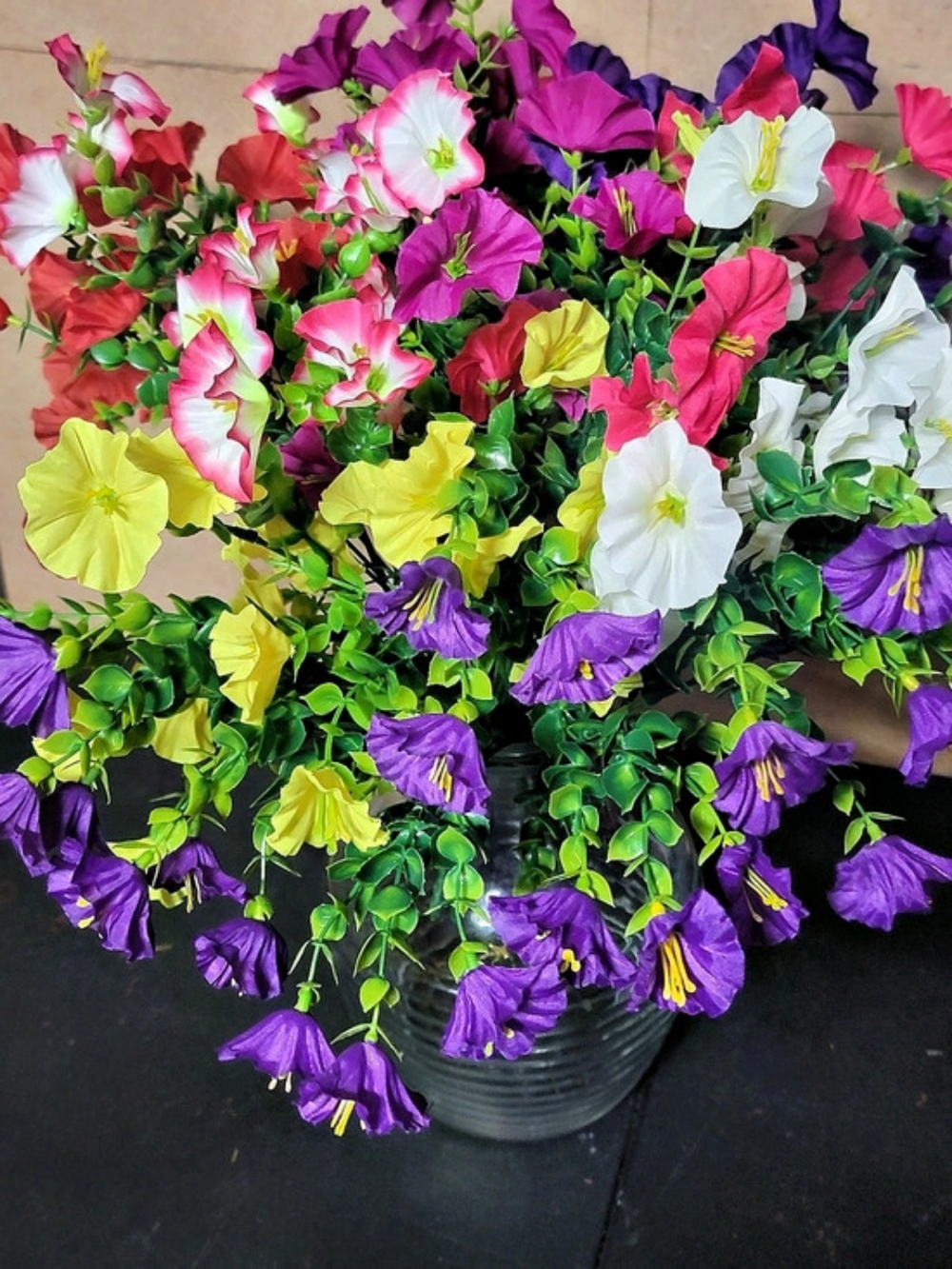 Faux Flower Arrangement in Purple & Pink